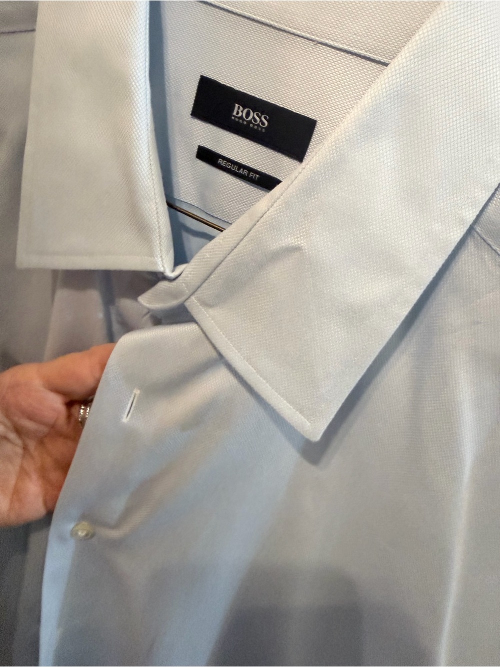 BOSS Light Blue Regular Fit Dress Shirt